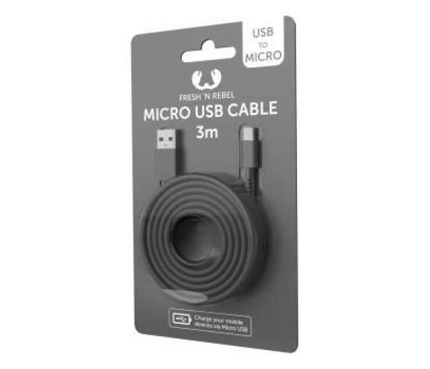 Fresh N Rebel Kabel USB-microUSB Fresh'N'Rebel 3m  Storm Grey # - 1460950 - zdjęcie 3